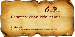 Oesztreicher Máriusz névjegykártya